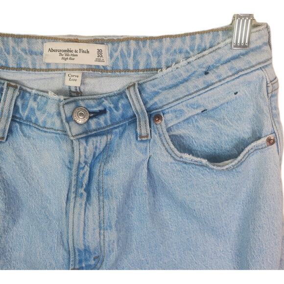 Abercrombie & Fitch The 80's Mom High Rise Curve Love Stretch Jeans 10 Long/30 - Picture 3 of 9